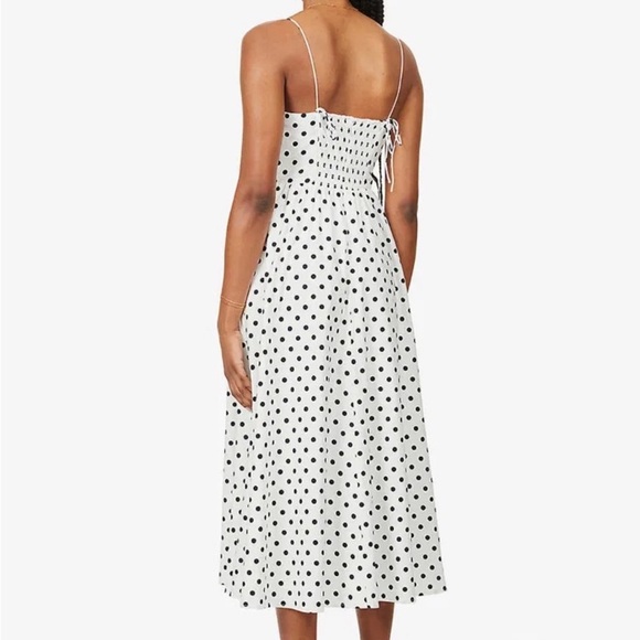 Reformation White Polka Dot Midi Dress w/ pockets! NWOT, size 10, LEAVING SOON - Picture 6 of 10